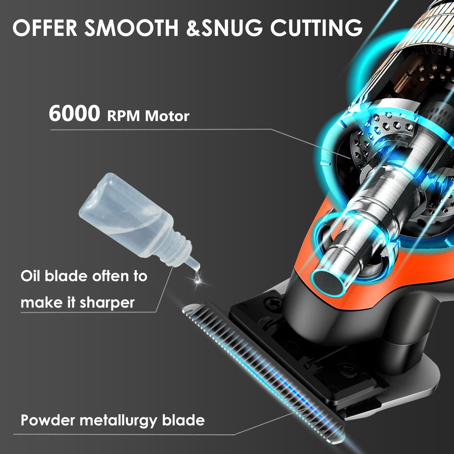 KEMEI 2293 Professional Hair/Beard Trimmer for Men Zero Gapped Hair Clippers for Barber with T Blade, Cordless Rechargeable