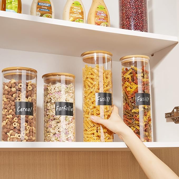 Vtopmart 70oz Glass Food Storage Jars, 3 Pack Large Kitchen Containers