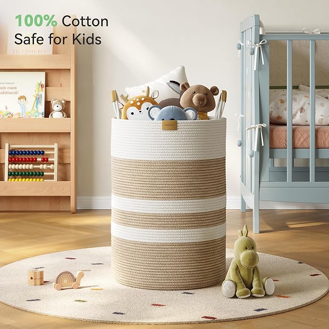 95L Striped Laundry Hamper