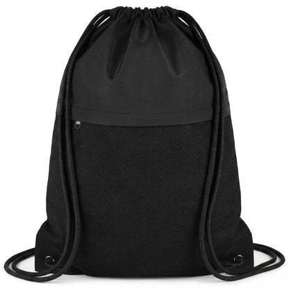 TILYMOL Drawstring Backpack Gym Bag - String Gym Bag for Men & Women, Lightweight Cinch Sports Sackpack for Beach, Travel, Yoga, Swimming, Black