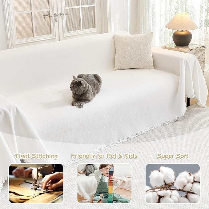 MYSKY HOME Couch Cover for Dogs Washable Couch Covers for 3 Cushion Couch Sofa