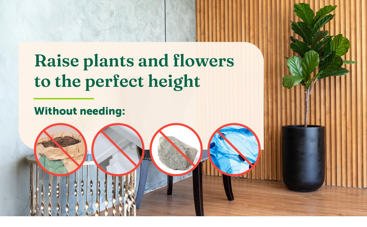 Lift Kit Planter Insert Short Tapered Plant Riser Fill Bottom of Tall Flower Pots and Large Plant Containers | Indoor and Outdoor (7-10” Rise, 6" Base, 10" Top)
