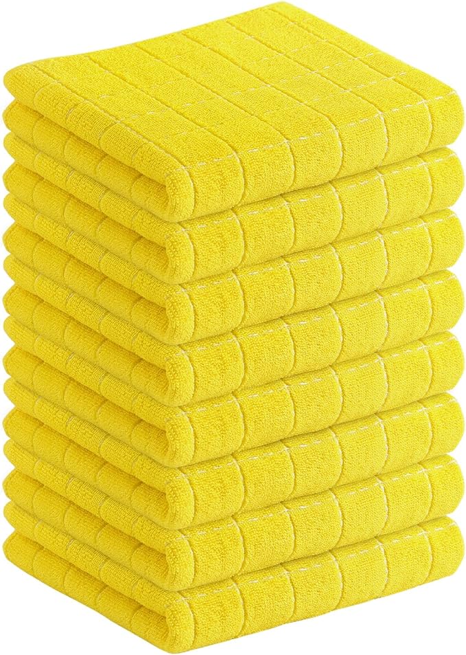 Homaxy 100% Cotton Terry Kitchen Towels, Checkered Designed, Soft and Super