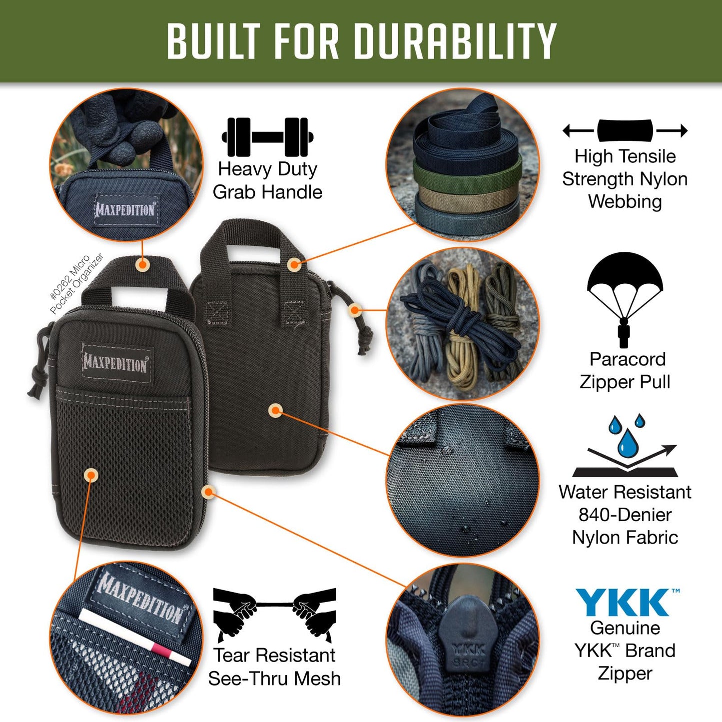 Maxpedition Hard-Use Gear 9006209-SSI Maxpedition Micro Pocket Organizer Black - multi, N/A