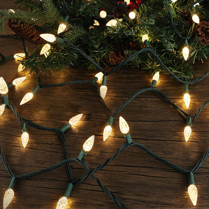 Brizled Gentle Twinkle C5 Christmas Lights, 33ft 100 LED Christmas String Lights, Connectable 120V Warm White Xmas Tree Light Indoor Outdoor Twinkle Xmas Light for Tree Home Holiday Wedding Decor