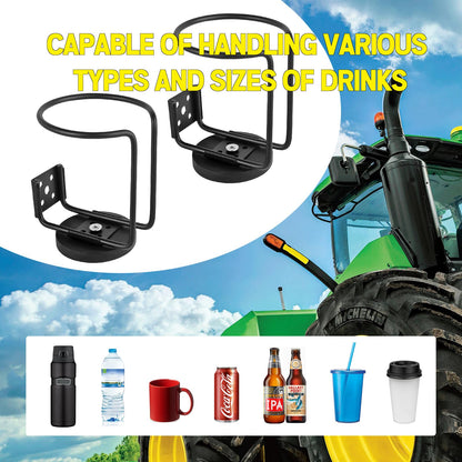 UNIGT 2 Pack Magnetic Cup Holder for Tractor, Portable Magnet Drink Holder, 3.54 inch-9 cm Heavy Duty Bottle Holder for Forklift Mower Bus Refrigerator Treadmill Boat Truck, Strong Magnetic Base