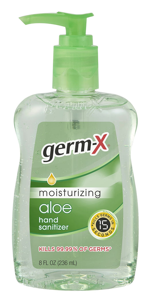 Germ-X Hand Sanitizer, Aloe, Pump Bottle, 8 Fluid Ounce