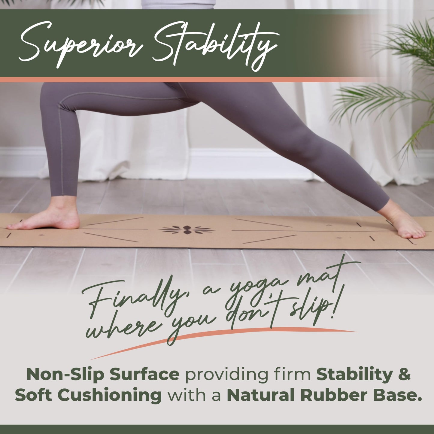 Premium Yoga Cork Mat | 5mm Thick Natural Tree Rubber Base and Bigger Mat for Extra Support, Alignment lines for Guidance | Non-Slip, Natural & Eco-friendly, Your Ultimate Eco-Friendly Yoga Companion