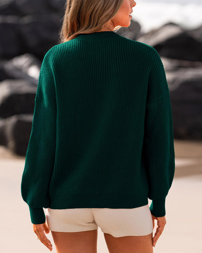 BTFBM Womens Casual Long Sleeve Sweaters Crew Neck Oversized Ribbed Knit Pullover Sweater 2025 Fall Winter Jumper Tops