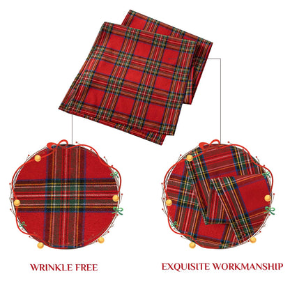 Softalker Christmas Checkered Tartan Table Runner - Red Buffalo Plaid Xmas Stain Resistant Washable Table Decoration for Dining/Parties/Holiday Decor, 13 x 108 Inch