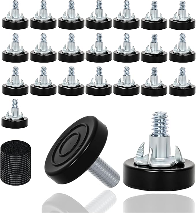 24 PCS M6 Thread Furniture Feet Levelers, Furniture Leveling Feet