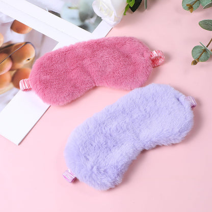 2 Pack Plush Sleeping Eye Mask Soft Plush Eye Mask Fuffy Eye Cover Comfortable Sleep Mask Blindfold Rainbow Faux Fur Eye Shade for Women, Men and Kids Travel Nap Sleeping 565488_2_3pL1H9vJ3