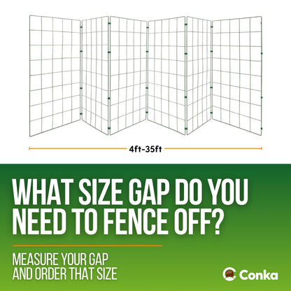 Conka Pets – Outdoor Dog Fence – Wire Garden Barrier for Medium and Large Dogs – 1 Metre High – 10cmx12cm Mesh Stops Dogs from Jumping - Portable, Lightweight and Foldable - Covers 10ft/3 Metre Gap