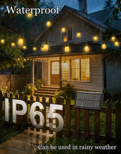 148ft-Solar-Powered-Lights-Outdoor-Waterproof-String Lights-Outside-Patio-Yard-Garden-Fence-Backyard-Deck-Porch-Balcony-Patios-Camping-Battery-Operated-LED-Fairy-Strip-Lighting-Hanging-Edison-Bulbs