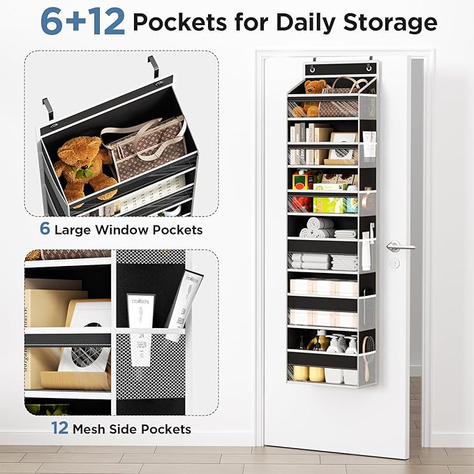 Over The Door Organizer, 6 Shelf Door Hanging Organizers