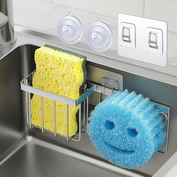 Sponge Holder for Kitchen Sink, Sponge Caddy for Scrub Daddy / Scrub Mommy