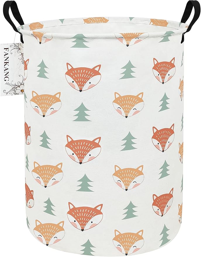 FANKANG Storage Basket, Nursery Hamper Canvas Laundry Basket Foldable
