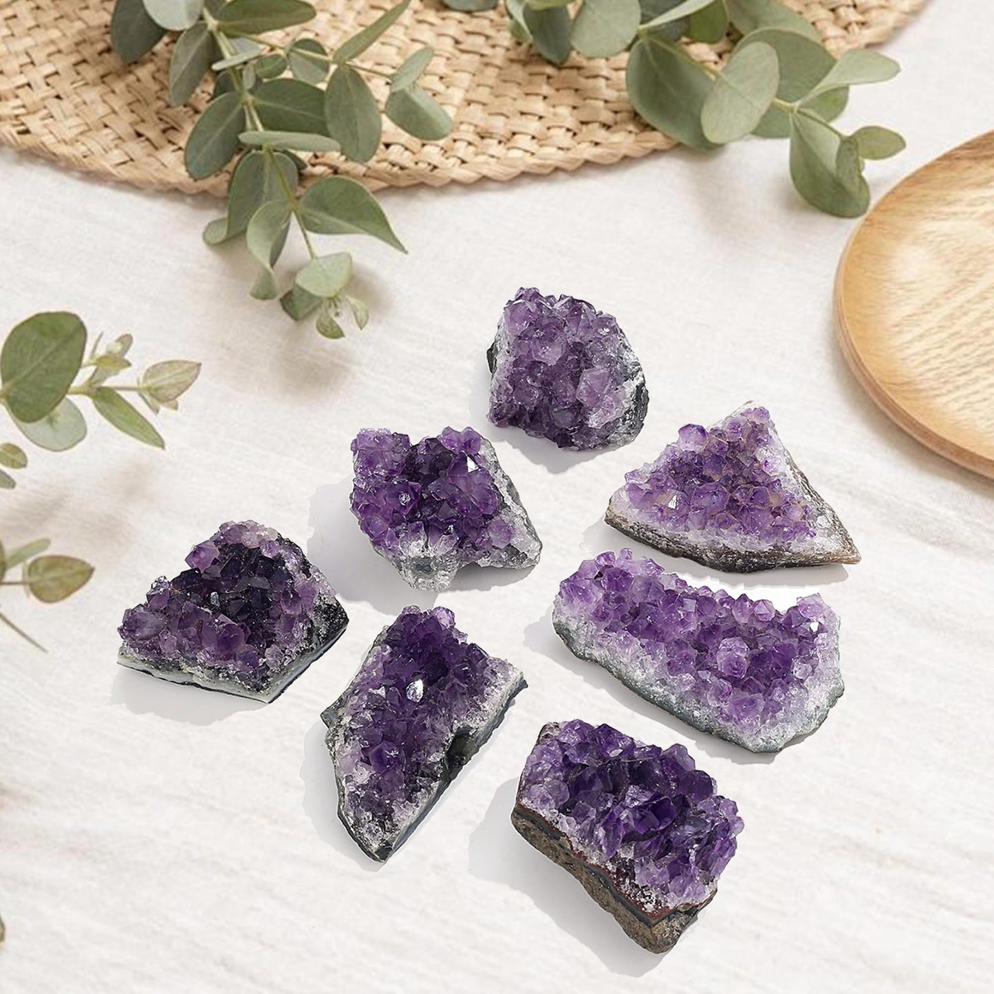 ZHIYUXI Amethyst Crystal Cluster Rock Geode Gemstones Purple Raw Crystals Stone Rock Collection Raw Energy Balance Reiki Home Decor Friendship Gifts for Women 50-70g