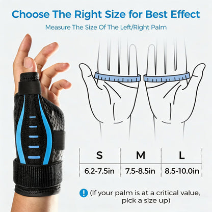 Thumb Brace Right/Left Hand, Thumb Spica Splint Hand Brace for Arthritis Pain and Support, Ergonomical Thumb Stabilizer for Trigger Thumb, CMC, De Quervains Tenosynovitis Pain Relief (Blue/Black, M - Fit both hands)