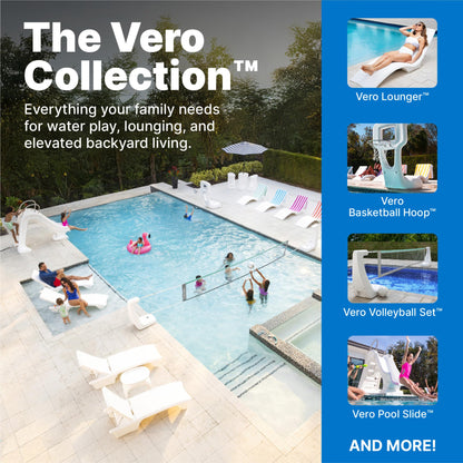 Step2 Vero Poolside Organizer, Outdoor/Indoor Waterproof Patio Furniture, Pool & Toy Storage, Made of Durable Plastic, White