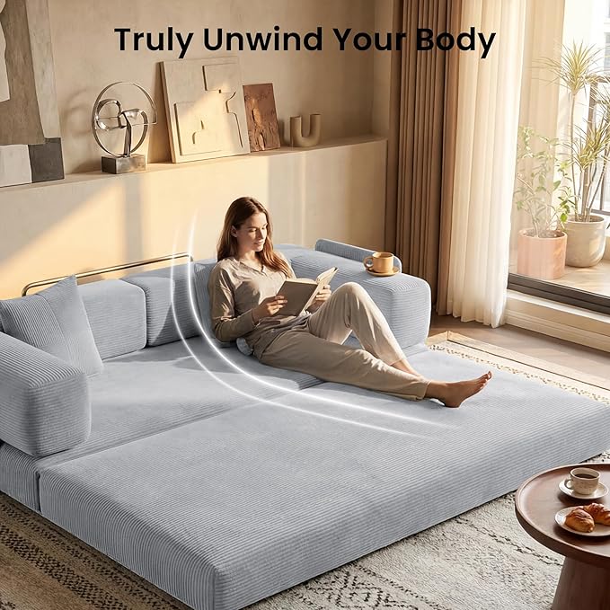 78.8" Convertible Futon Sofa Bed, Corduroy Futon Couch