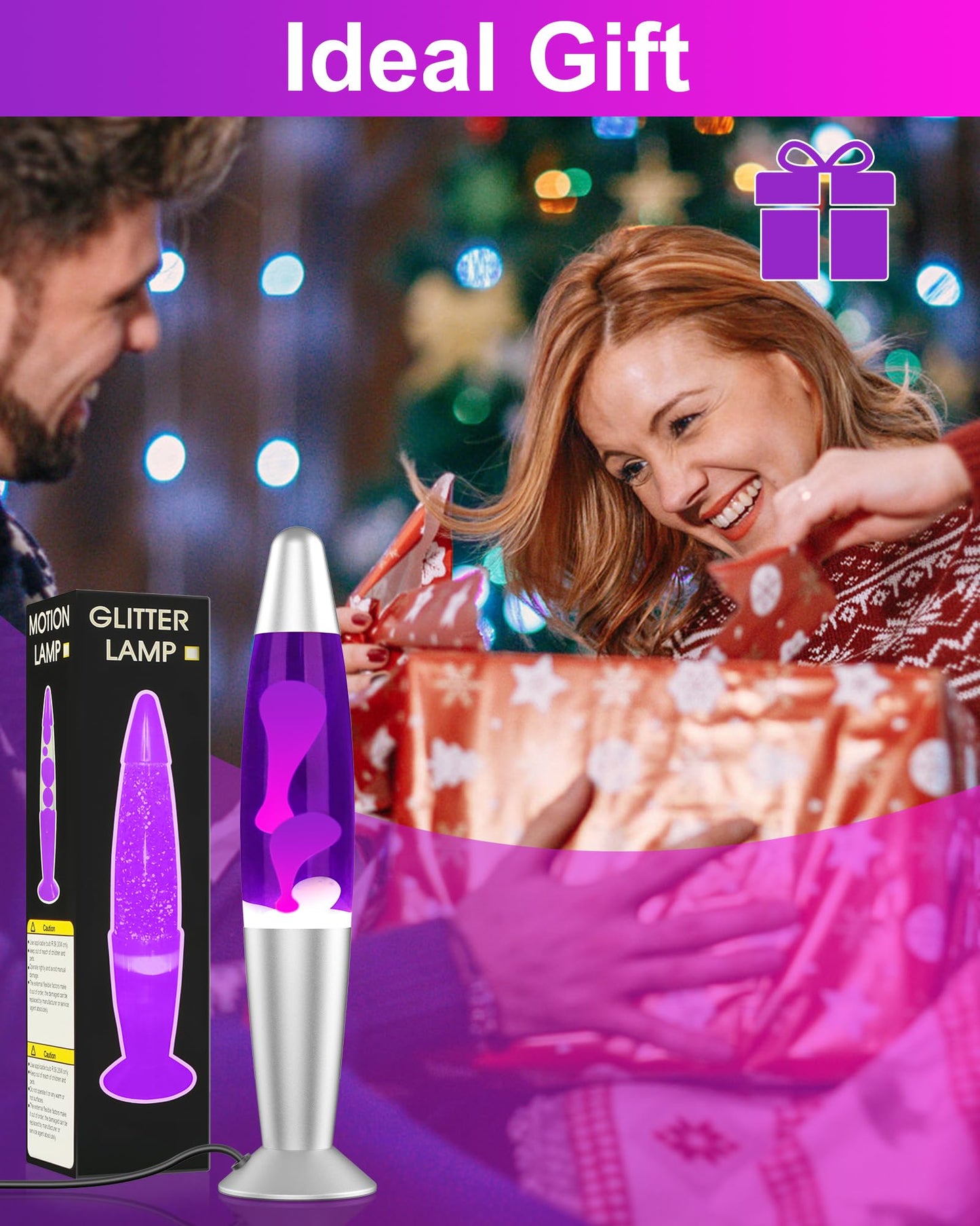 Eadaiylon Purple LED Motion Lamp for Adults and Kids, Liquid Motion Lamps with White Wax Flows, Night Light Home Room Decor, Gifts for Women and Girls