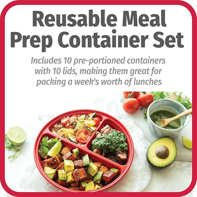 GoodCook Meal Prep Containers Set Microwave & Dishwasher-Safe Round Food