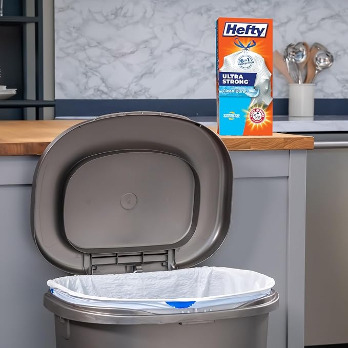 Hefty Ultra Strong 13 Gallon Trash Bags, Tall Kitchen Trash Bags 13 Gallon Size