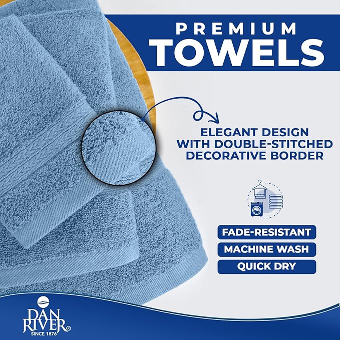 DAN RIVER 8 PC Luxury Bath Towels