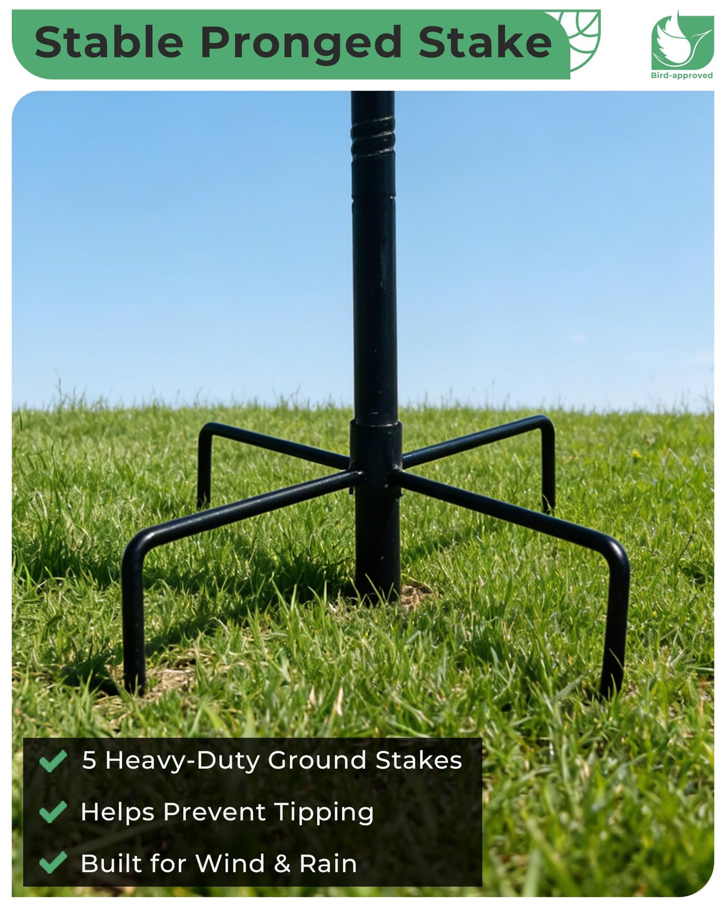 OUISJYER 3" Deep Metal Bird Bath for Outdoors, Removable 13" Dia Bowl with Stable Upgrades Stake, Easy to Clean Birdbaths for Garden Yard Lawn Decor 1.4 Gallon