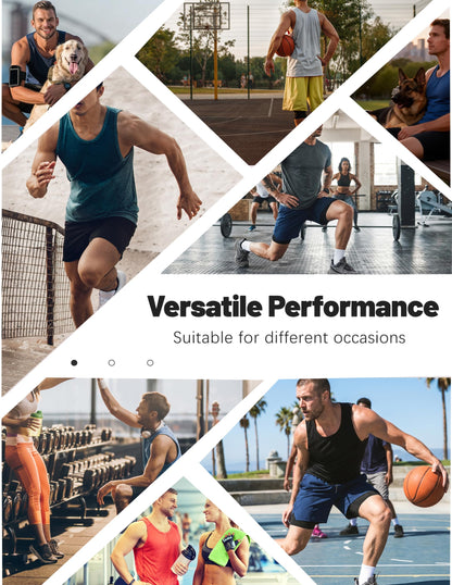 OYGSieg 6 Pack Men's Quick Dry Workout Tank Tops Breathable Gym Sleeveless Muscle Shirts for Active Men SetA L