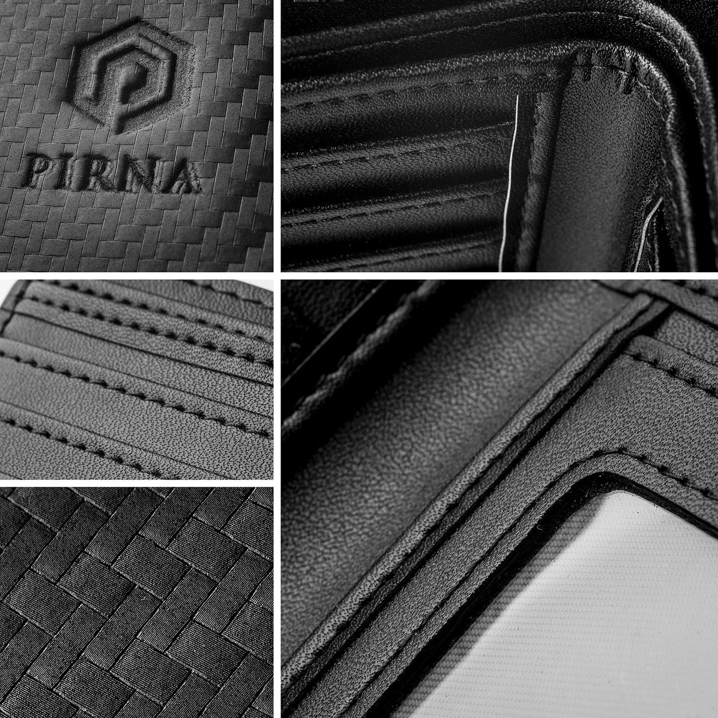 PIRNA Wallets for Men UK, RFID Bi-Fold Carbon Credit Card Holder for Mens with Gift Box, Men's Wallets UK & Money Organisers