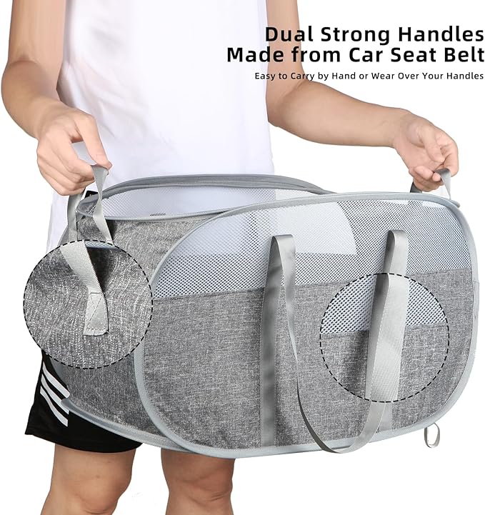 100L Collapsible Laundry Baskets, Tear Proof Pop Up Laundry Hamper