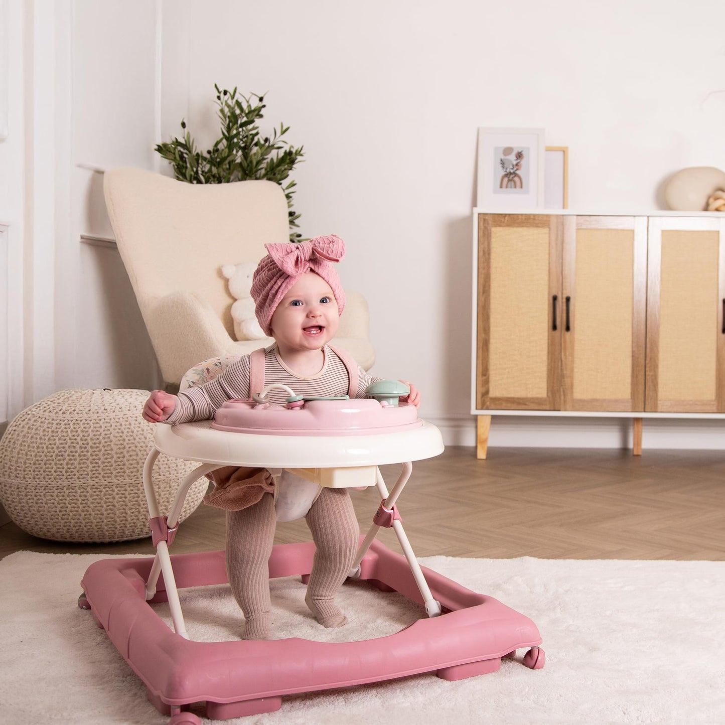 Red Kite Baby Go Round Jive Electronic Walker with Interactive Musical Play Tray - Rose & Ivy