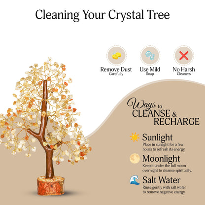 YATSKIA Citrine Tree | Gemstone Money Tree Feng Shui | Good Luck Crystals | Shelf Decor for Bedroom | Crystal Desk Decor | Healing Gift | Birthday Gifts for Women | 10 Inch