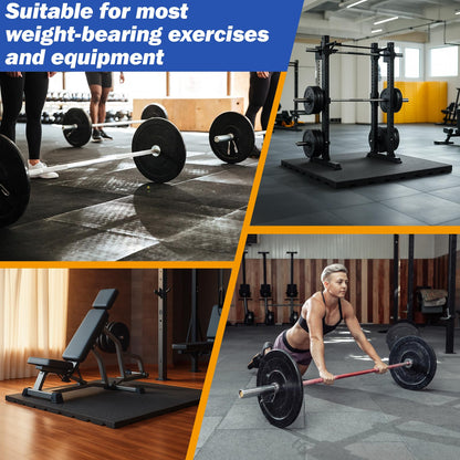 Maasechs 2 Pack 1.38" Thick Heavy Duty Rubber Exercise Equipment Mats 20"x20" Multi-purpose Gym Floor Mat Tiles for Deadlift Platforms Home Anti-smash Anti-slip Shock-absorbing Floor Protectors