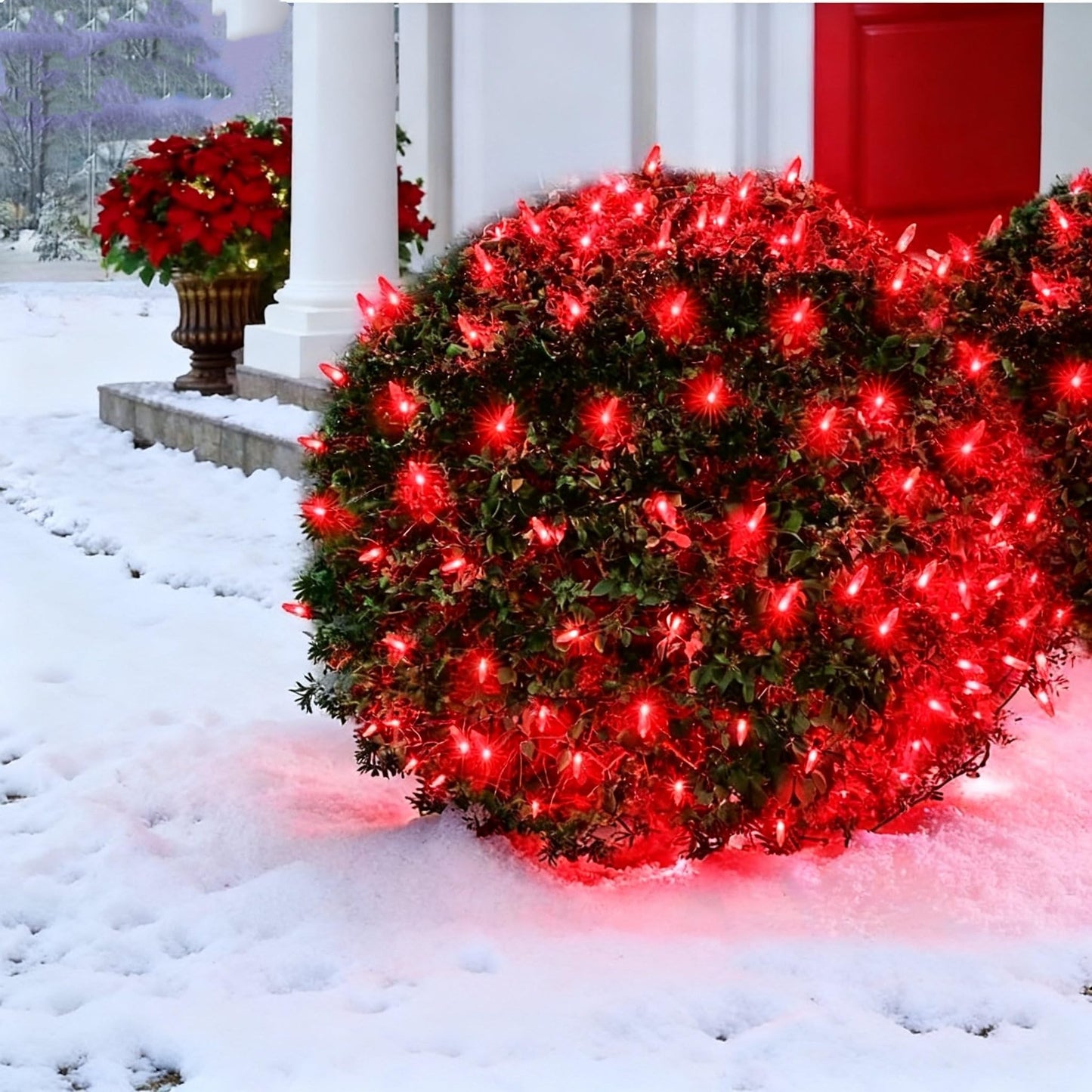 Efunly LED Christmas Net Lights for Bushes Outdoor,100 LED 5ftx5ft Waterproof 8 Modes Connectable Mesh Lights for Bushes,Garden,Yard,Trunk,Outdoor Christmas Decorations