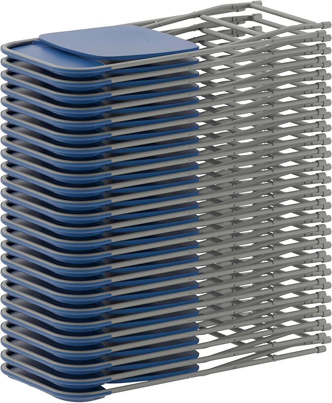 Flash Furniture Hercules Series Plastic Folding Chair - Blue - 6 Pack 650LB Weight Capacity Comfortable Event Chair-Lightweight Folding Chair