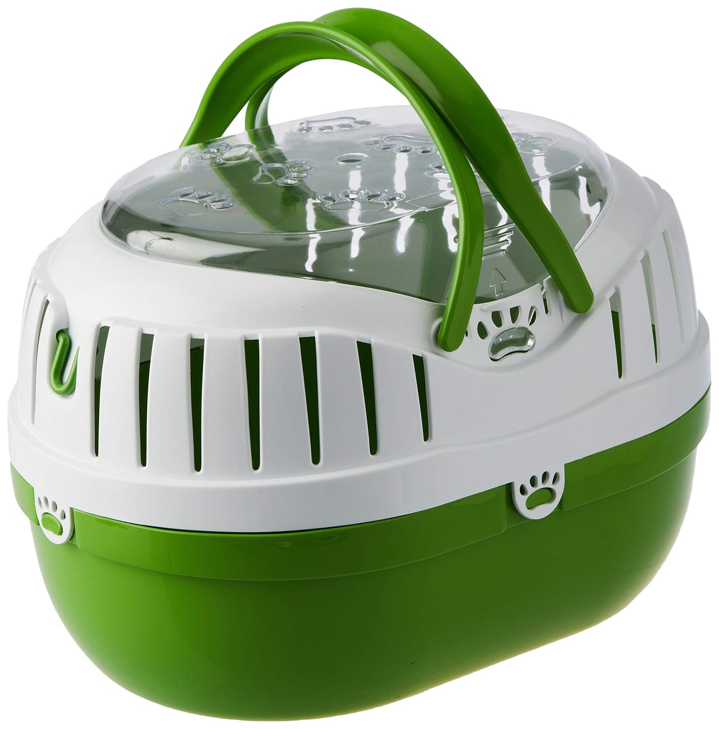 Out & About Medium Plastic Dog Carrier in Green Portable Outdoor Case Ventilated Heavy Duty Hard Sided Sturdy Secure Pet Travel Cage 36L x 26W x 25H