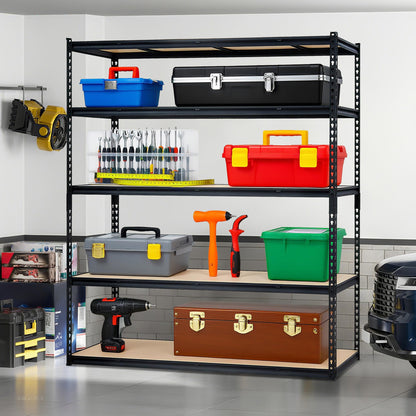 PeakPursuit Storage Shelving Unit, 5-Tier Adjustable Metal Storage Shelves, 60" L x 24" W x 72" H Heavy Duty Garage Storage Shelves for Kitchen Pantry Basement Bathroom Laundry