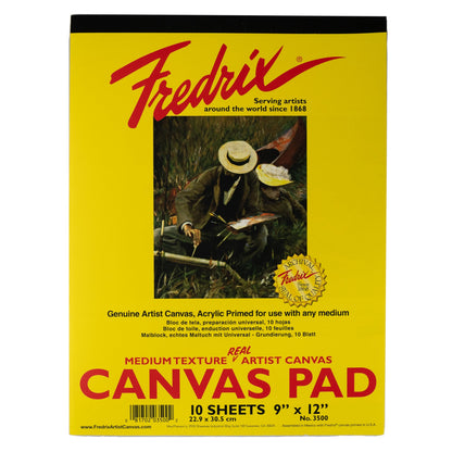 Fredrix 3500 Canvas Pads, 9 by 12-Inch - White
