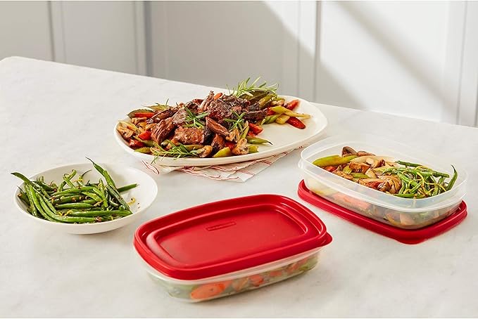 Rubbermaid EasyFindLids Meal Prep Containers 5.5 Cup Red