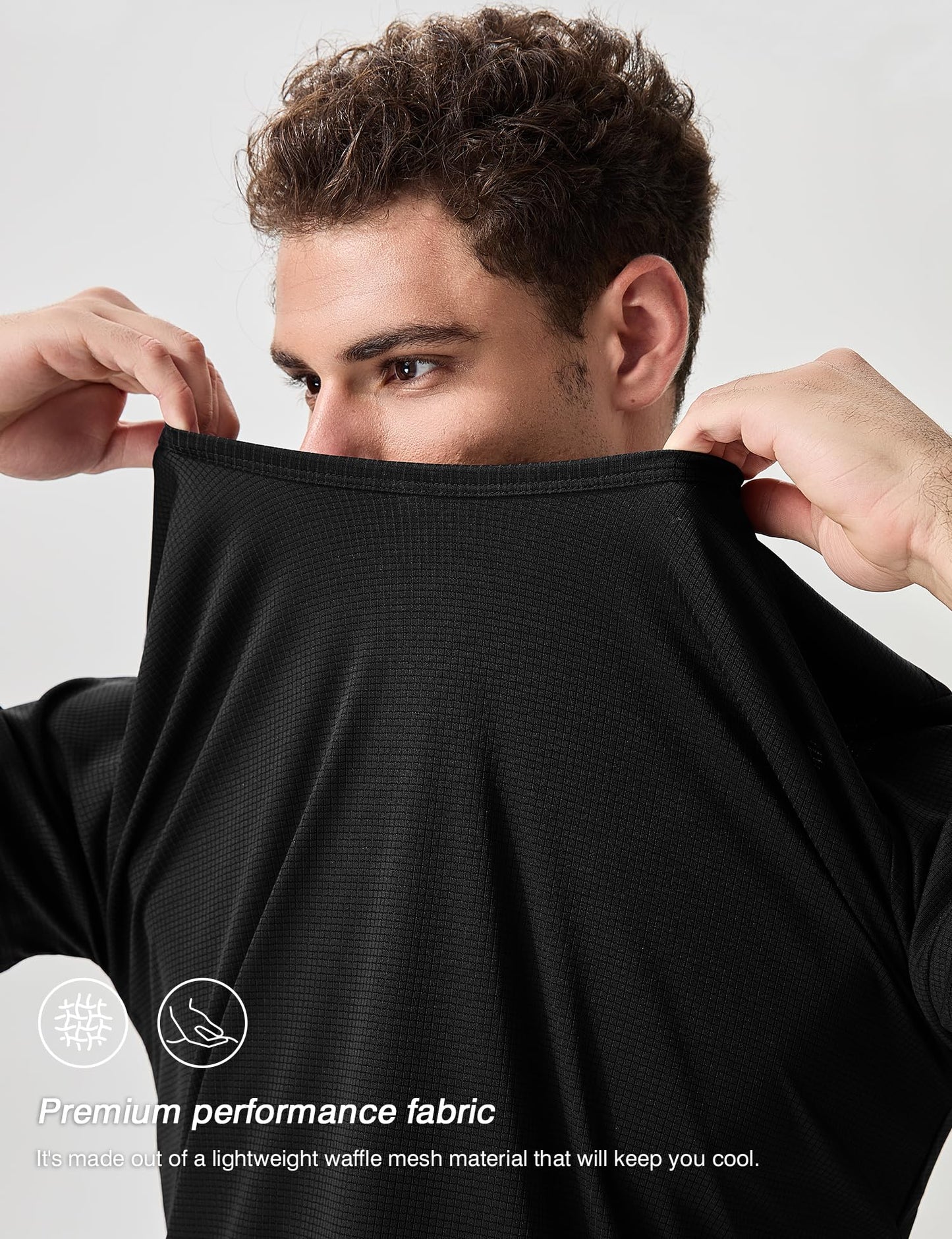 ALLTHRO Men's 2 Pack Lightweight Crew Neck Athletic Running Short Sleeve T-Shirts Breathable Gym Workout Tee Shirts for Men Black/Navy,X-Large