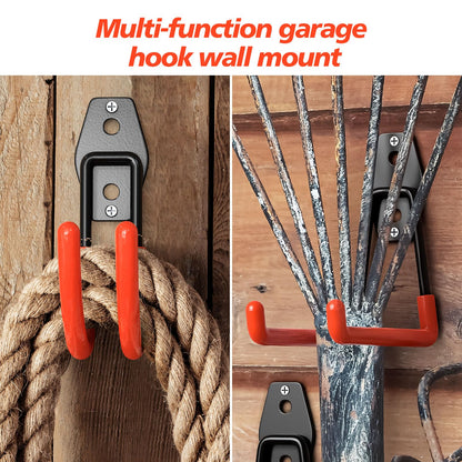 MIKRUI 30 Pack Heavy Duty Garage Hooks,Solid Steel Wall Mount Hangers,with Anti-Slip Coating,for Hanging and Organising Ladder,Bike,Ropes,Broom,Garden,Yard and Power Tools