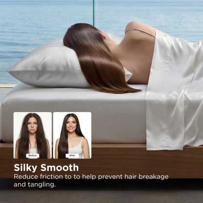 Bedsure Cooling Comforter Bundle Cooling Pillow Cases for Hot Sleepers with Dual-Sided Cool Tech, 2 Pack HA & Ceramides Infused Silky Cooling Pillowcases Soft for Skin & Hair, Grey, King Size