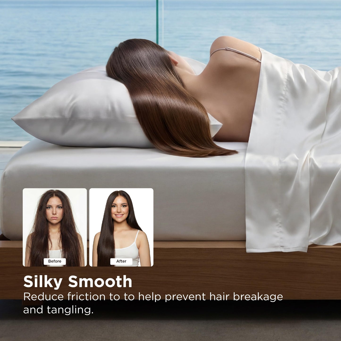 Bedsure Cooling Comforter Bundle Cooling Pillow Cases for Hot Sleepers with Dual-Sided Cool Tech, 2 Pack HA & Ceramides Infused Silky Cooling Pillowcases Soft for Skin & Hair, Grey, Queen Size