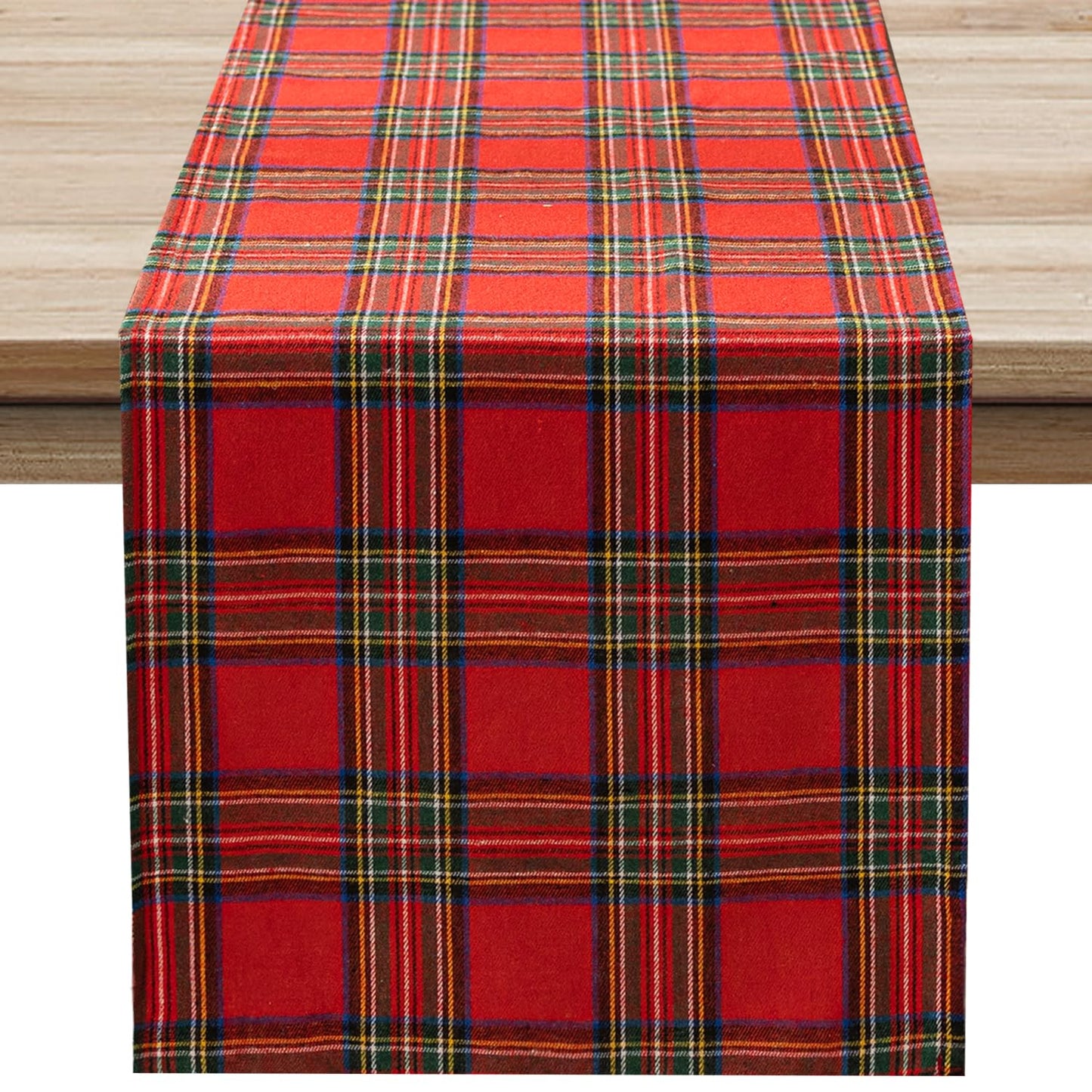 Softalker Christmas Checkered Tartan Table Runner - Red Buffalo Plaid Xmas Stain Resistant Washable Table Decoration for Dining/Parties/Holiday Decor, 13 x 108 Inch