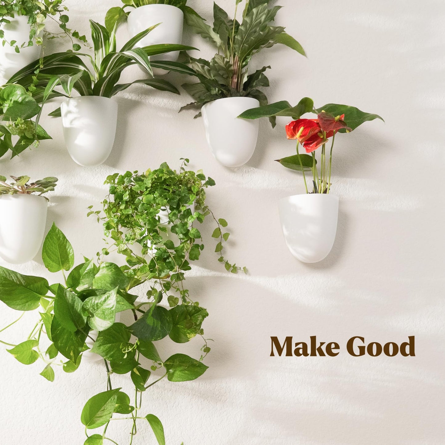 PlantPod Classic - Self-Watering Wall Planters (6, White) - Easy to Water and Install - Lightweight - Design Your Own Vertical Garden - Wall Planters for Indoor Plants