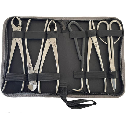 vouiu 6-Piece Bonsai Tool Set,Concave Cutter,Knob Cutter,Jin Pliers,Wire Cutter,Bonsai Scissors, Root Hook