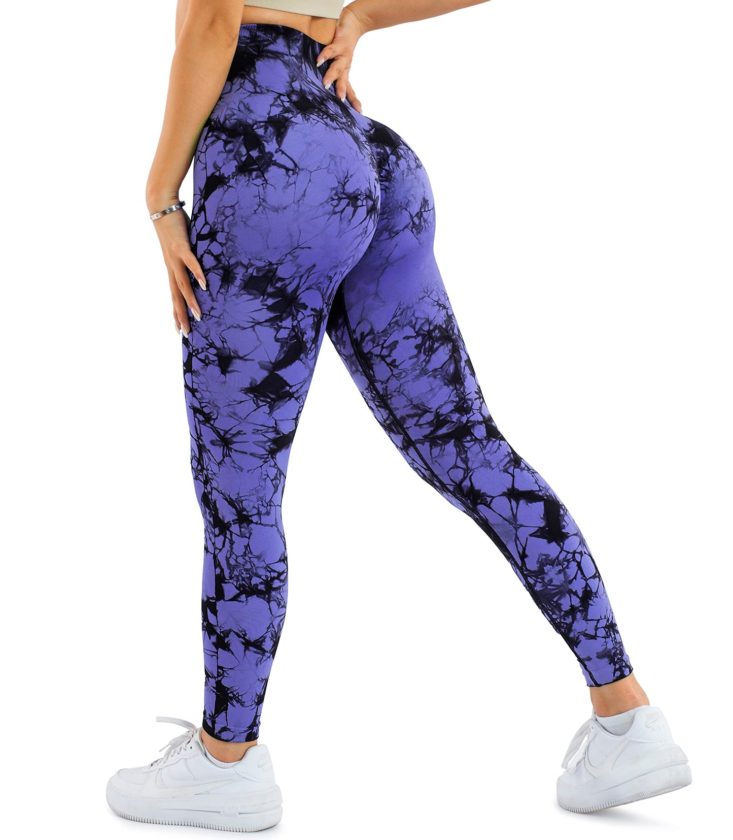 A AGROSTE Women Seamless Workout Leggings with Pockets Scrunch Butt Lifting Gym Leggings High Waisted Yoga Pants